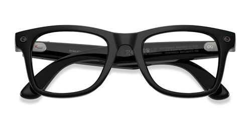 Unisex s square Shiny Black Plastic Prescription sunglasses - Eyebuydirect s Ray-Ban Meta (Gen 3) Wayfarer