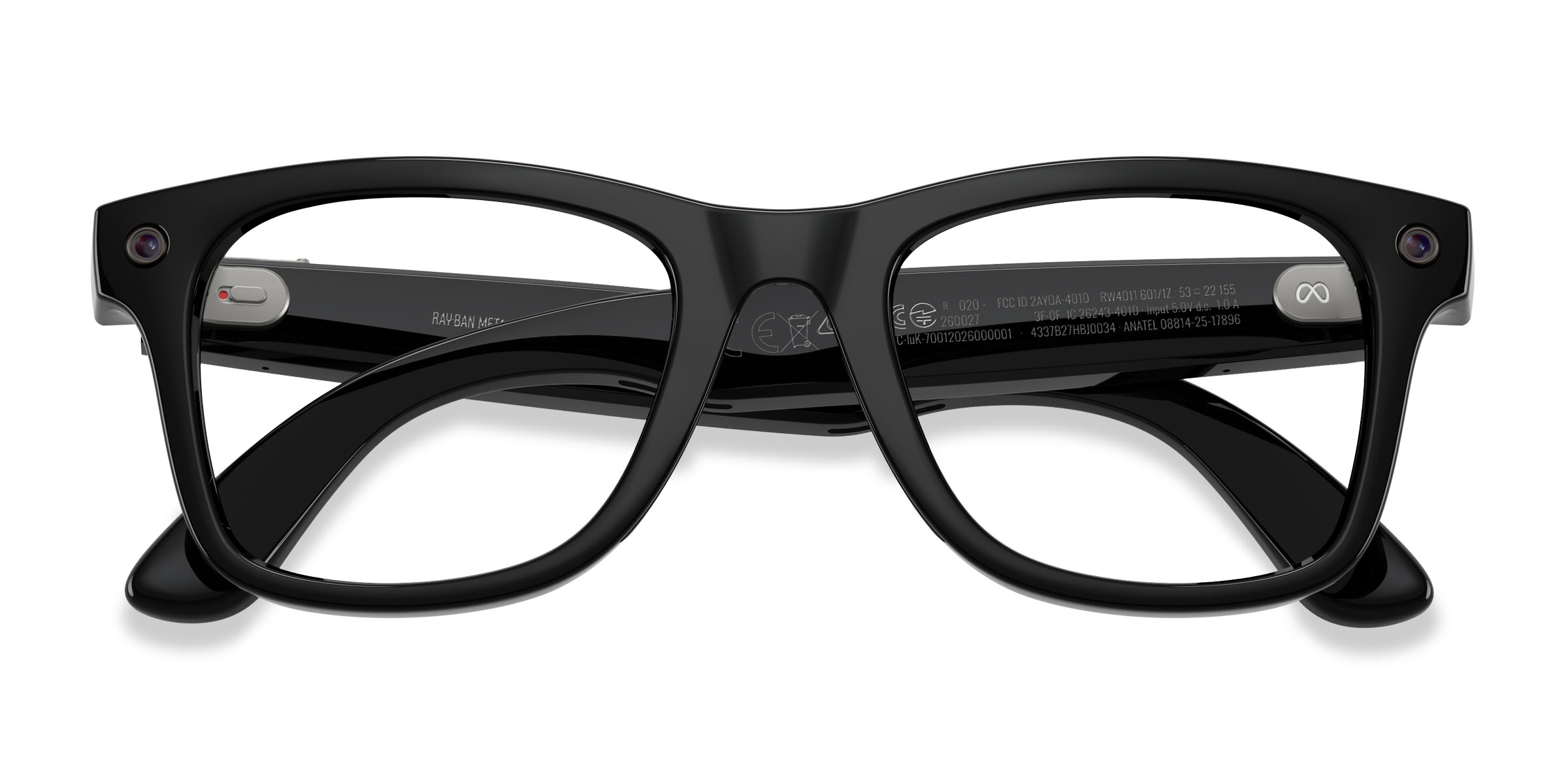 Unisex s square Shiny Black Plastic Prescription sunglasses - Eyebuydirect s Ray-Ban Meta (Gen 3) Wayfarer