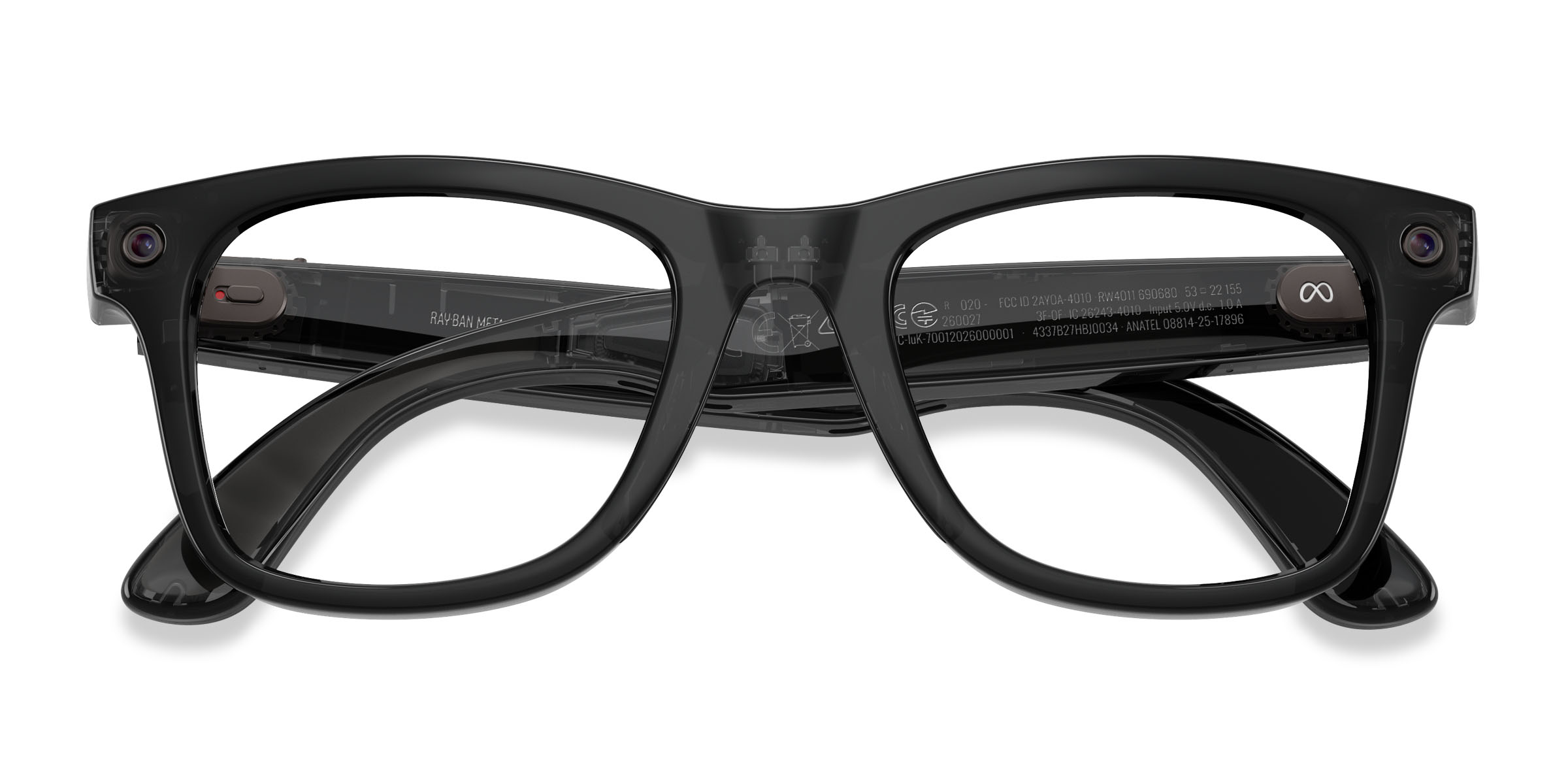 Unisex s square Polished Transparent Black Plastic Prescription sunglasses - Eyebuydirect s Ray-Ban Meta (Gen 3) Wayfarer