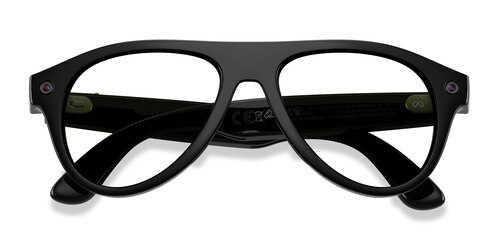 Unisex s aviator Shiny Black Plastic Prescription sunglasses - Eyebuydirect s Ray-Ban Meta (Gen 3) Aviator