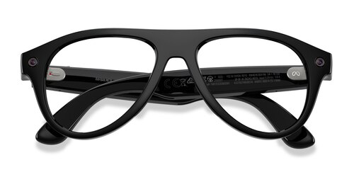 Unisex s aviator Shiny Black Plastic Prescription sunglasses - Eyebuydirect s Ray-Ban Meta (Gen 3) Aviator