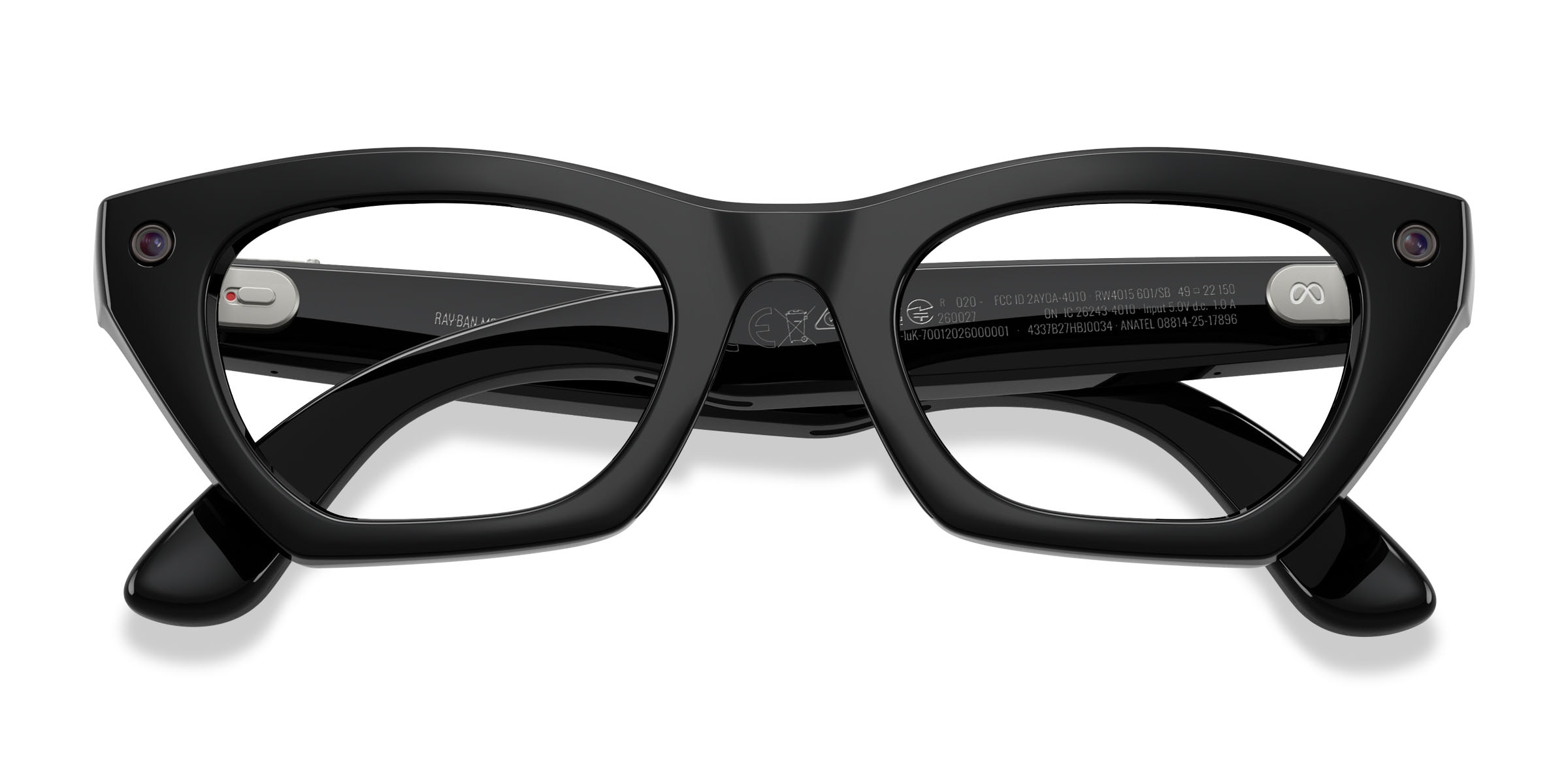 Ray-Ban ブラック キャットアイ メガネ Ray-Ban Meta (Gen 3) Zena - Cat Eye Shiny Black Frame | Eyebuydirect