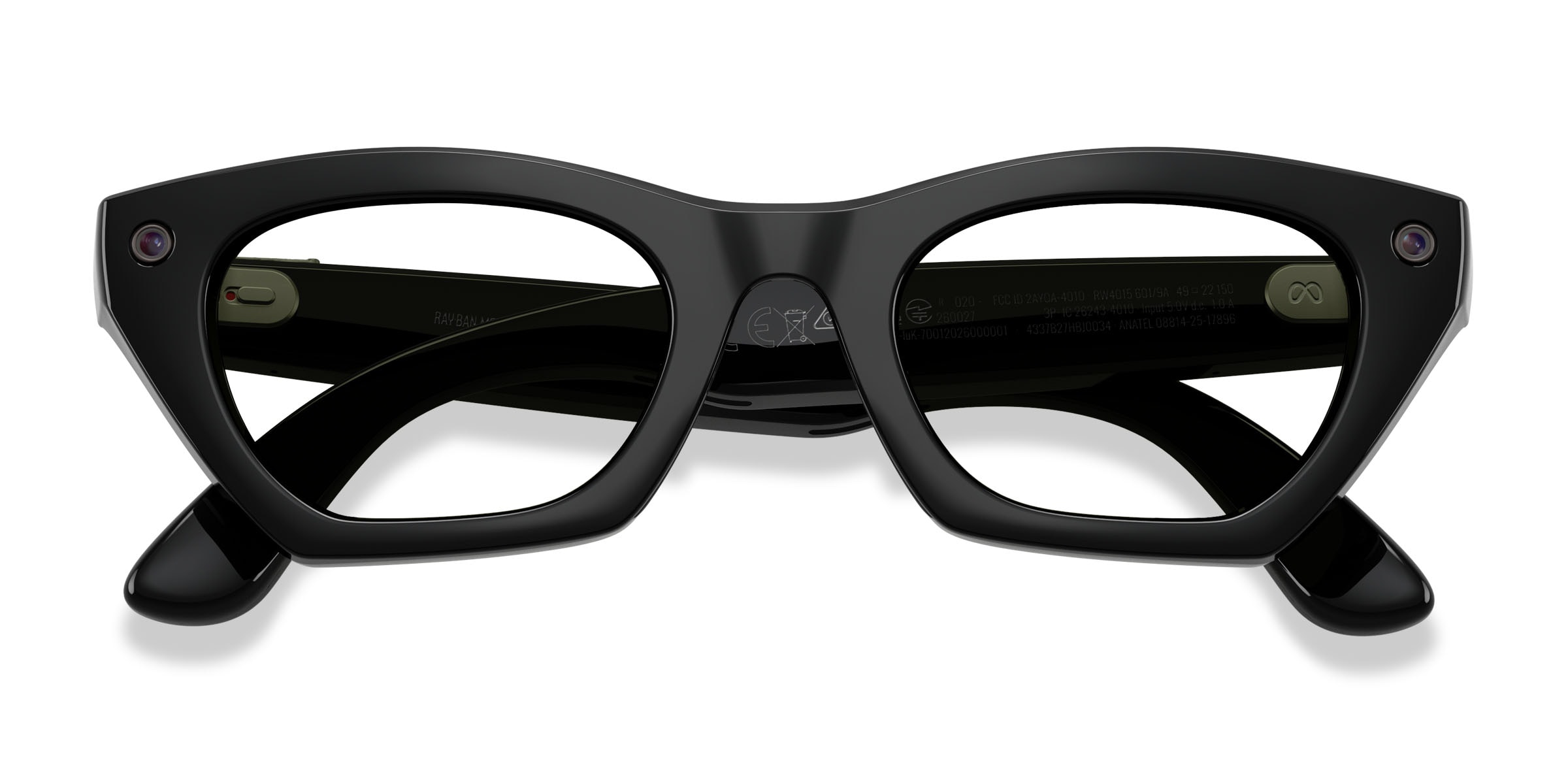 Ray-Ban ブラック キャットアイ メガネ Ray-Ban Meta (Gen 3) Zena - Cat Eye Shiny Black Frame | Eyebuydirect