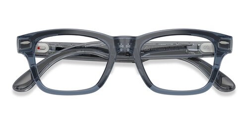 Unisex s rectangle Transparent Sky Blue Plastic Prescription sunglasses - Eyebuydirect s Ray-Ban Meta Audio Burbank