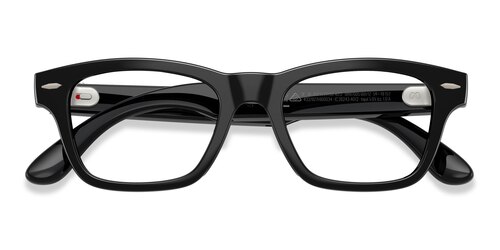 Unisex s rectangle Shiny Black Plastic Prescription sunglasses - Eyebuydirect s Ray-Ban Meta Audio Burbank