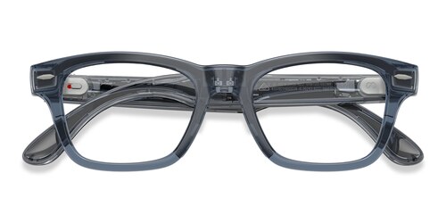 Unisex s rectangle Transparent Sky Blue Plastic Prescription sunglasses - Eyebuydirect s Ray-Ban Meta Audio Burbank