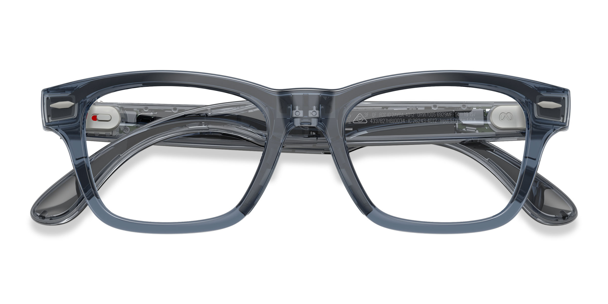 Unisex s rectangle Transparent Sky Blue Plastic Prescription sunglasses - Eyebuydirect s Ray-Ban Meta Audio Burbank
