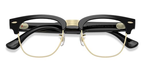 Unisex s browline Shiny Black on Gold Plastic,Metal Prescription sunglasses - Eyebuydirect s Ray-Ban Meta Audio Clubmaster