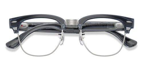 Unisex s browline Transparent Sky Blue Plastic,Metal Prescription sunglasses - Eyebuydirect s Ray-Ban Meta Audio Clubmaster