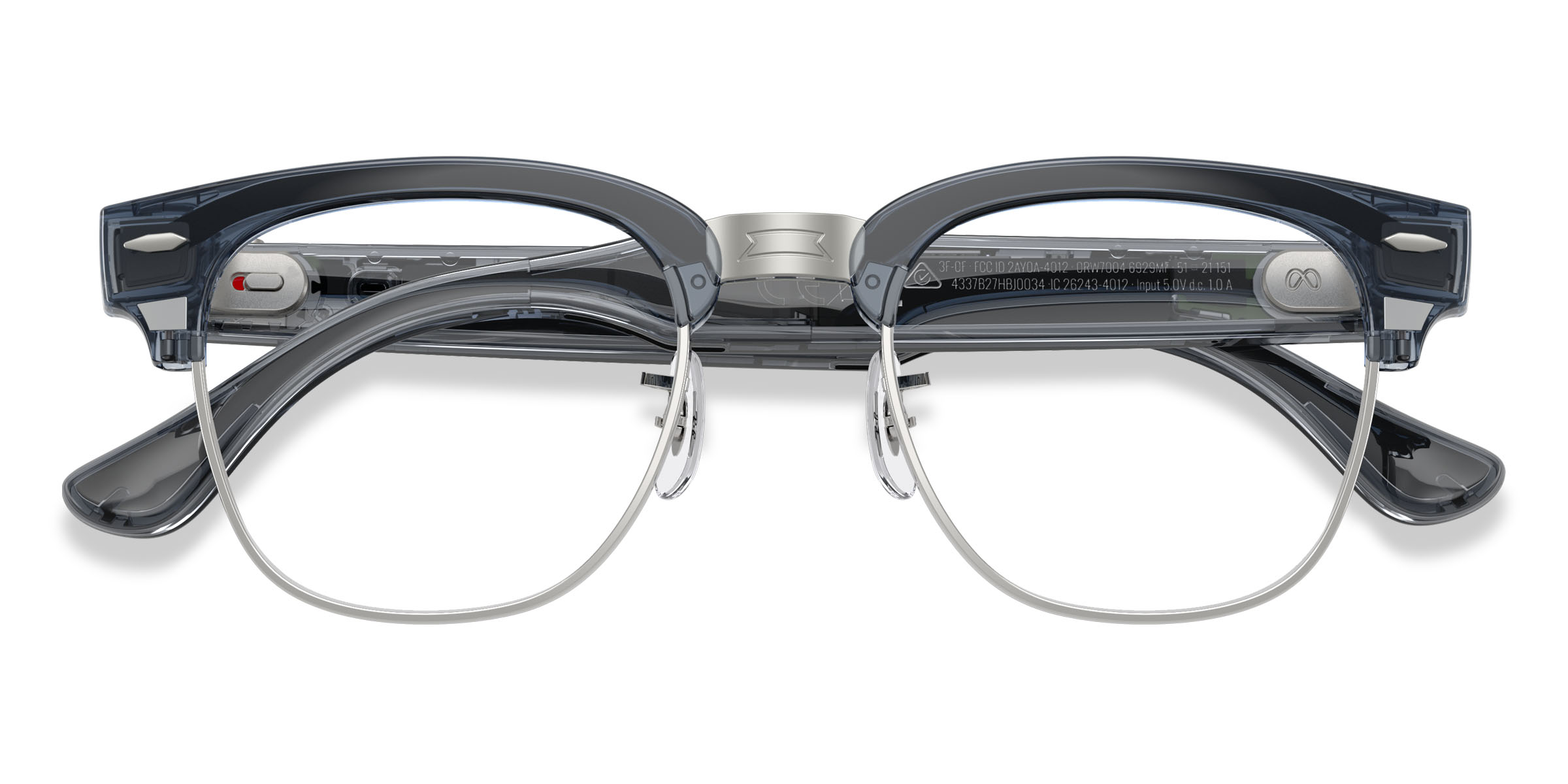 Unisex s browline Transparent Sky Blue Plastic,Metal Prescription sunglasses - Eyebuydirect s Ray-Ban Meta Audio Clubmaster