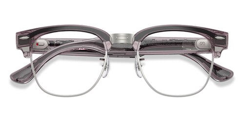 Unisex s browline Transparent Orchid Plastic,Metal Prescription sunglasses - Eyebuydirect s Ray-Ban Meta Audio Clubmaster