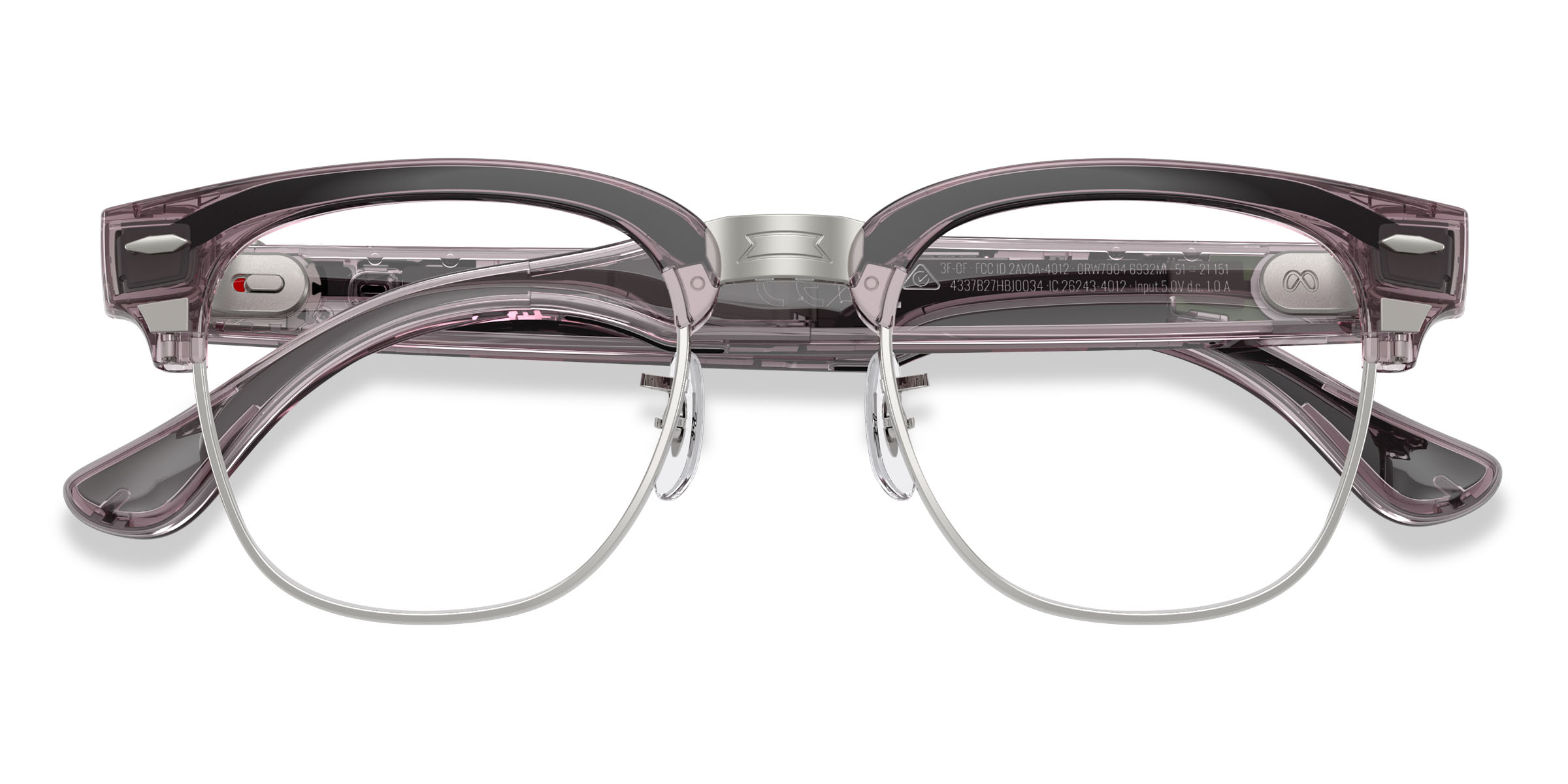 Unisex s browline Transparent Orchid Plastic,Metal Prescription sunglasses - Eyebuydirect s Ray-Ban Meta Audio Clubmaster