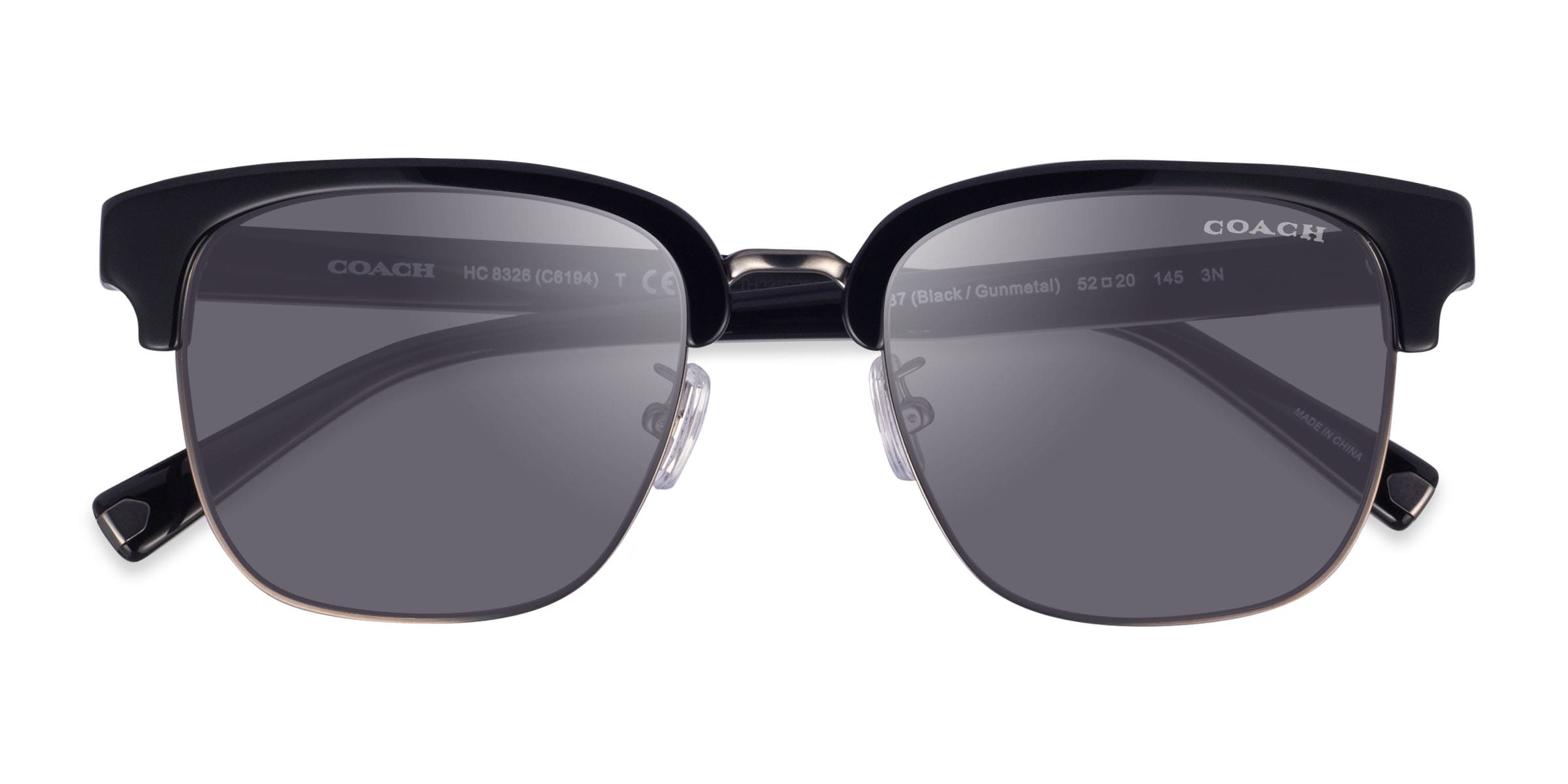 Coach HC8326 - Browline Black Gunmetal Frame Prescription