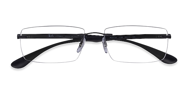 Through irony camera Ray-Ban RB8724 - Rectangle Black Frame Eyeglasses | Eyebuydirect
