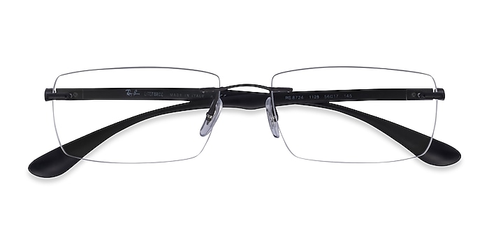 It's lucky that Bot Repeated Ray-Ban RB8724 - Rectangle Black Frame Eyeglasses | Eyebuydirect