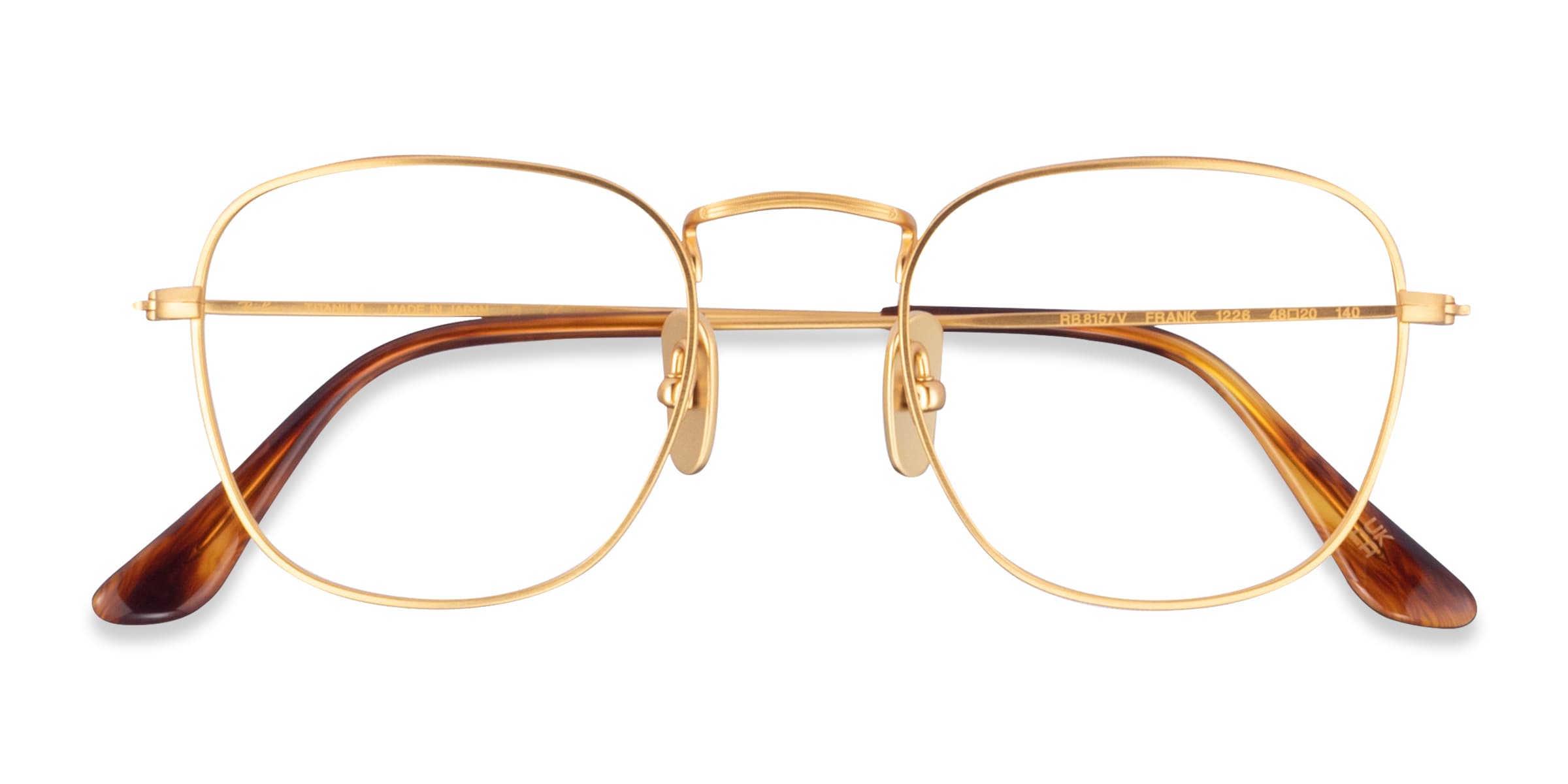 Ray-Ban RB8157V Frank - Square Golden Frame Eyeglasses | Eyebuydirect