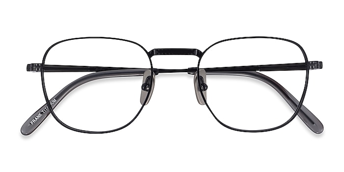 Shiny Black Ray-Ban RB8258V Frank -  Titanium Eyeglasses