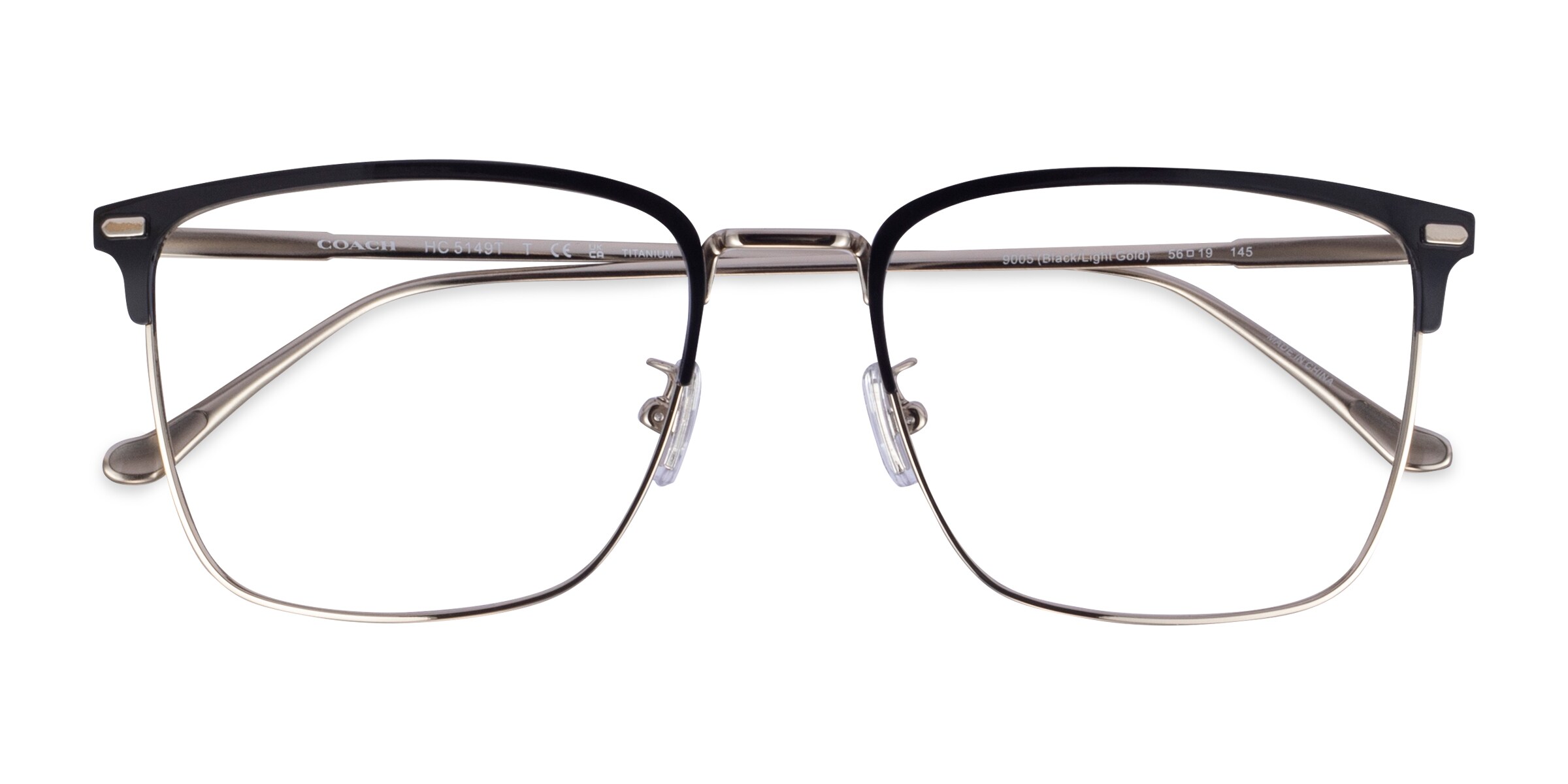 Coach HC5149T - Square Black Gold Frame Eyeglasses | Eyebuydirect Canada