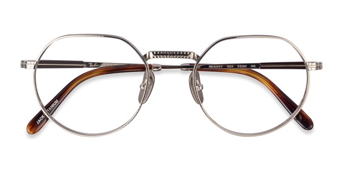 Shiny Silver Ray-Ban RB8265V Jack -  Titanium Lunettes de vue