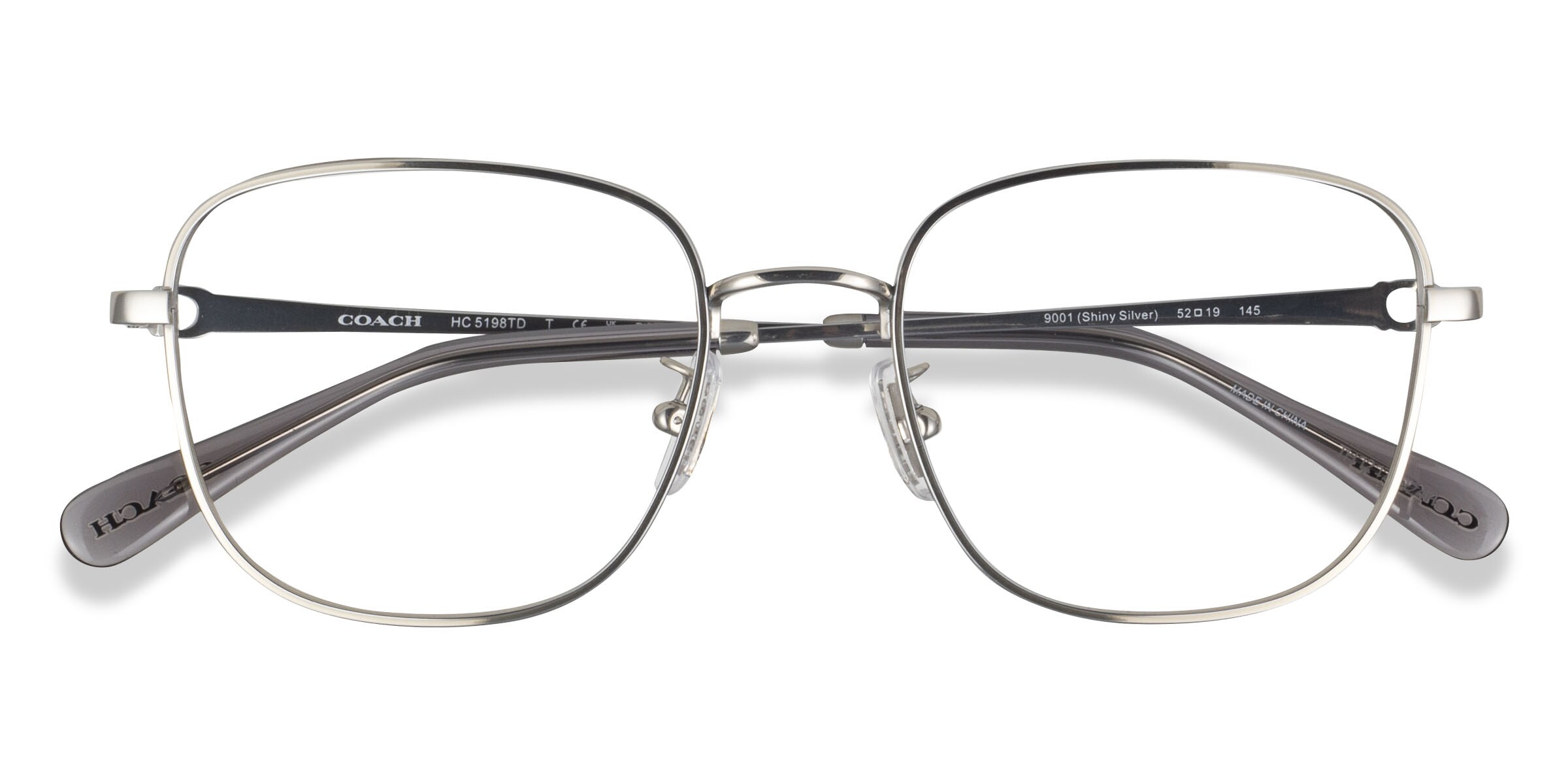 Coach HC5198TD - Square Shiny Black Frame Eyeglasses | Eyebuydirect
