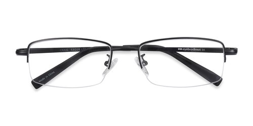 Male S Rectangle Black Metal Prescription Eyeglasses - Eyebuydirect S Craig