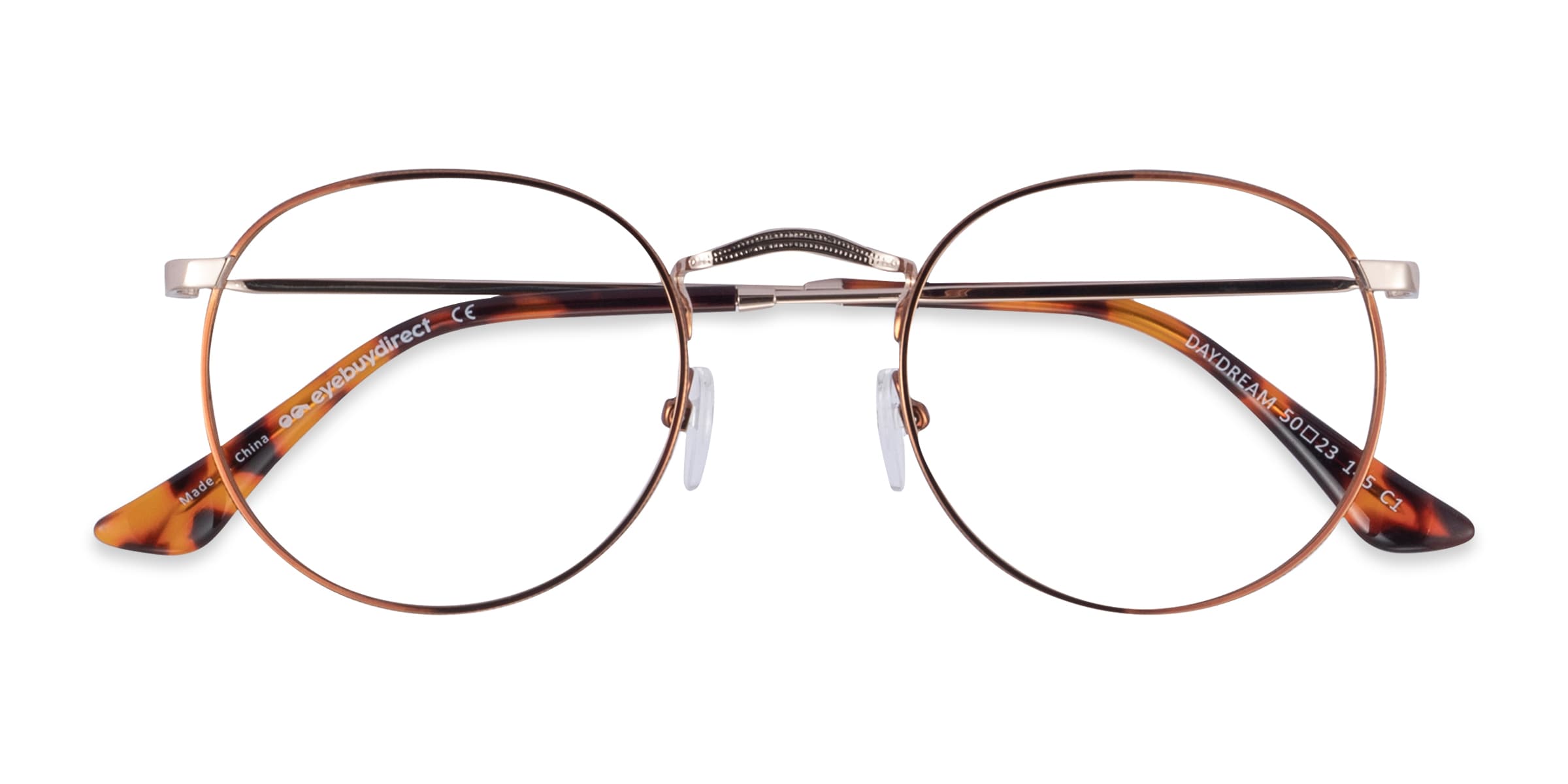 Daydream Round Brown Golden Full Rim Eyeglasses | Eyebuydirect