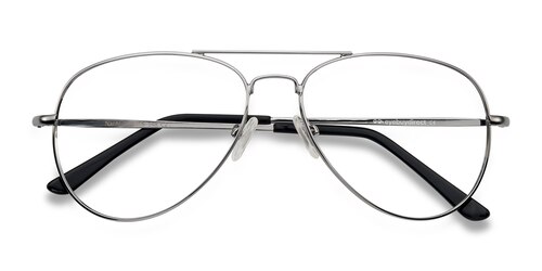 Unisex S Aviator Silver Metal Prescription Eyeglasses - Eyebuydirect S Nantes