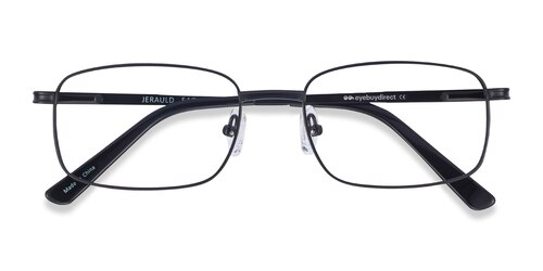 Unisex S Rectangle Black Metal Prescription Eyeglasses - Eyebuydirect S Jerauld