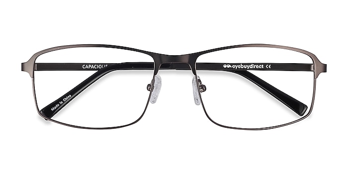 Matte Gunmetal Capacious -  Lightweight Metal Eyeglasses