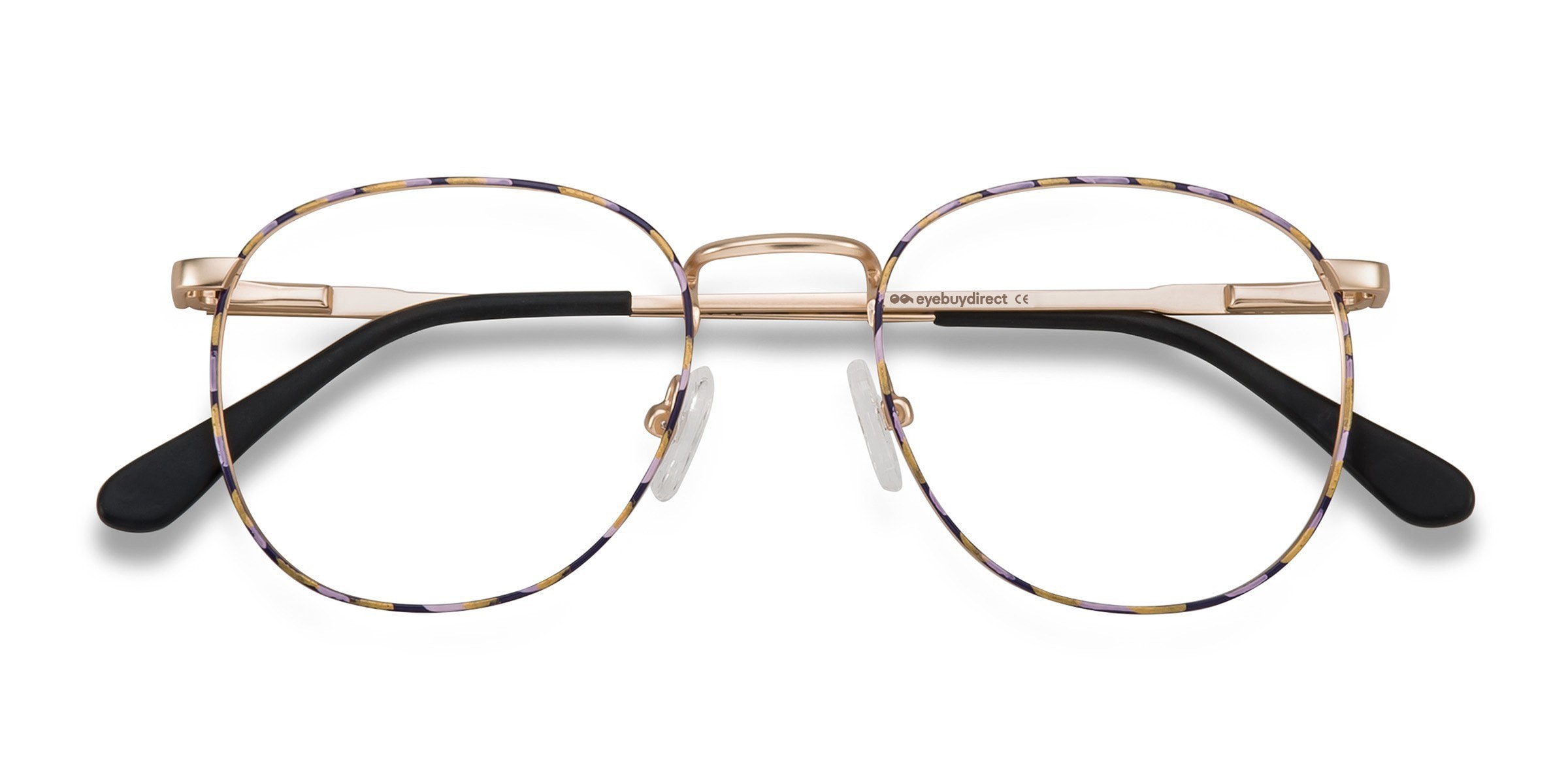 Female s square Floral Golden Metal Prescription eyeglasses - Eyebuydirect s Blossom