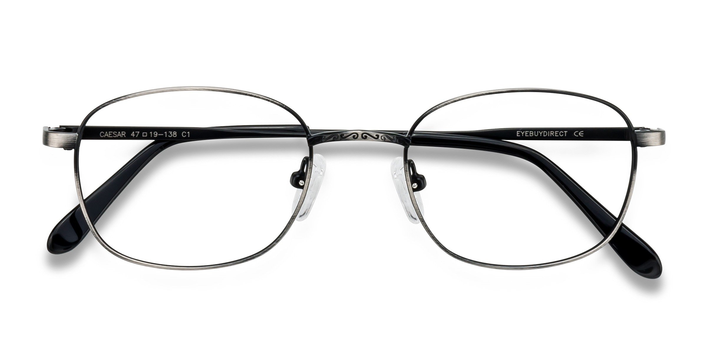 Caesar Round Gunmetal Full Rim Eyeglasses | Eyebuydirect