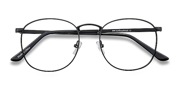 St Michel Round Black Full Rim Eyeglasses | EyeBuyDirect