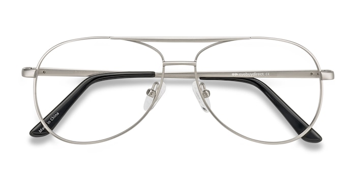 Matte Silver Discover -  Vintage Metal Eyeglasses