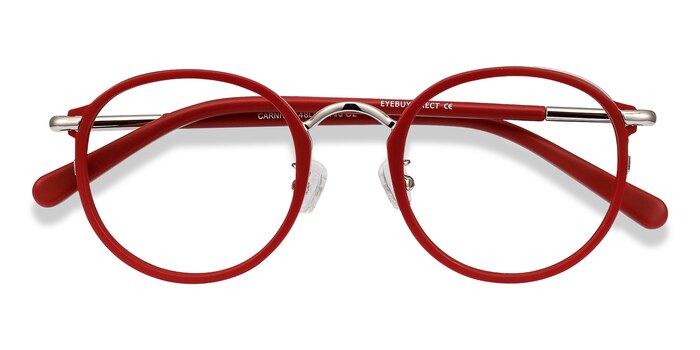 Matte Red Carnival -  Vintage Acetate, Metal Eyeglasses