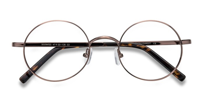 Brown Tortoise Socrates -  Vintage Metal Eyeglasses