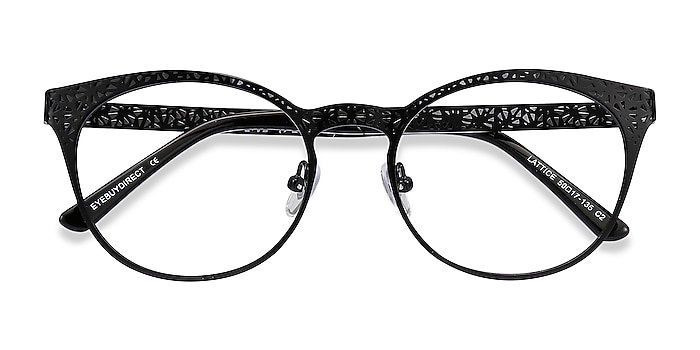Black Lattice -  Metal Eyeglasses