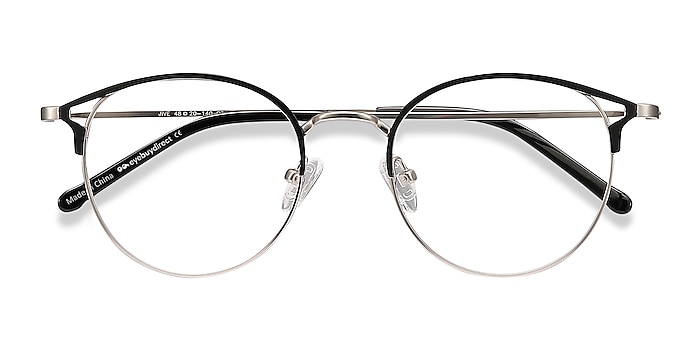 Black & Silver Jive -  Lightweight Metal Eyeglasses