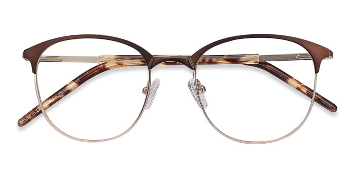 Brown Golden Perceive -  Lightweight Metal Eyeglasses