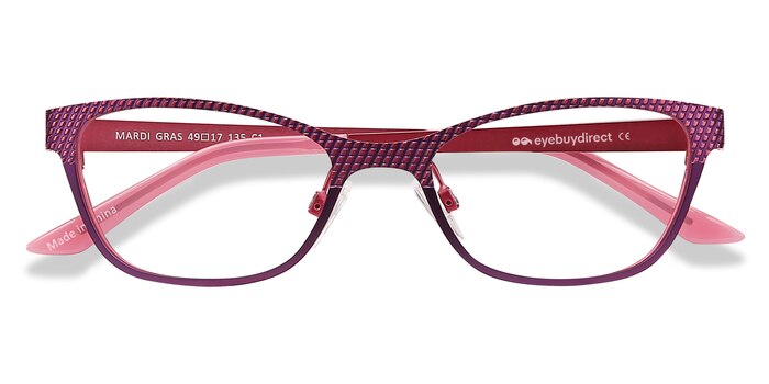 Pink Mardi Gras -  Colorful Metal Eyeglasses