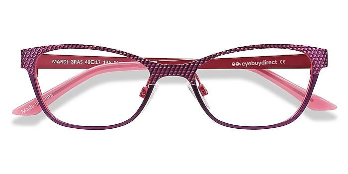 Pink Mardi Gras -  Colorful Metal Eyeglasses