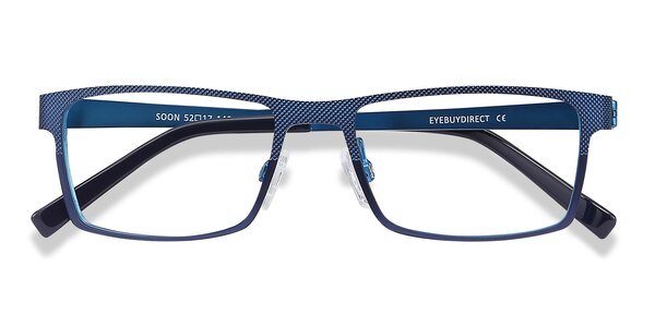 Soon Rectangle Blue Full Rim Eyeglasses | Eyebuydirect
