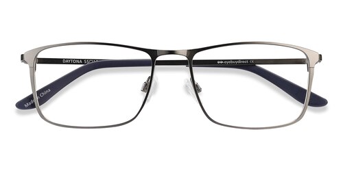 Male S Rectangle Gunmetal Metal Prescription Eyeglasses - Eyebuydirect S Daytona