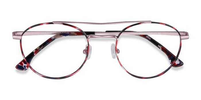 Red Tortoise Earhart -  Vintage Metal Eyeglasses