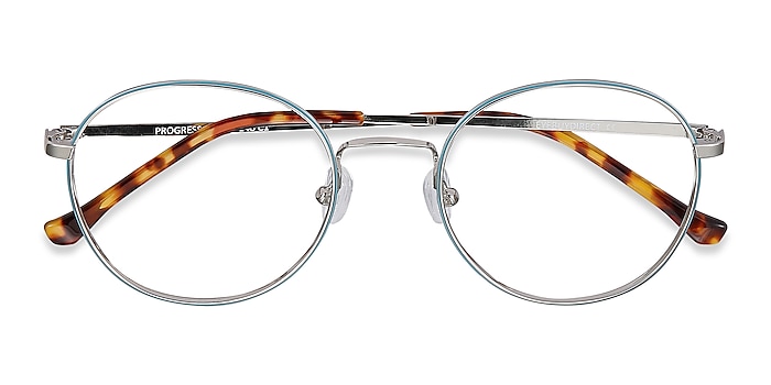Blue Silver Progress -  Lightweight Metal Eyeglasses