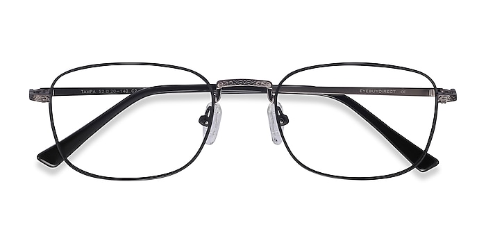 Black Tampa -  Lightweight Metal Eyeglasses