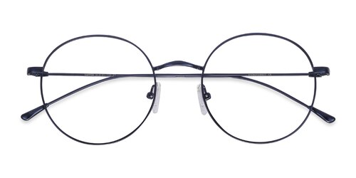 Unisex S Round Navy Metal Prescription Eyeglasses - Eyebuydirect S Dapper