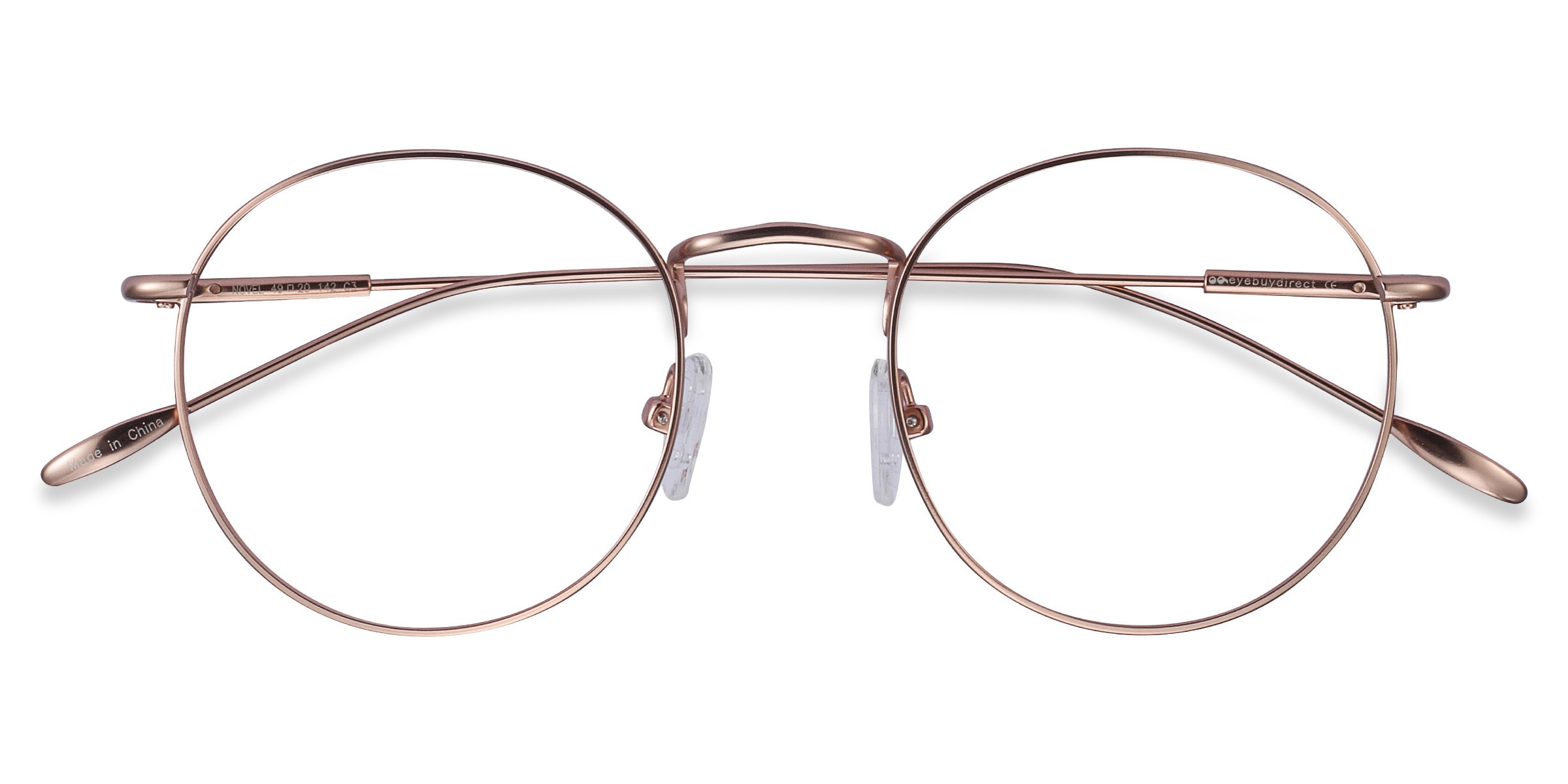 Rose Gold Retro-Vintage Square Rimless Eyeglasses - Leslie