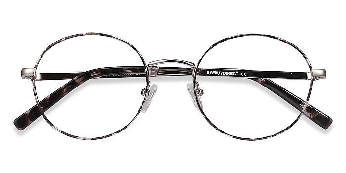 Gray Floral Aero -  Vintage Metal Eyeglasses