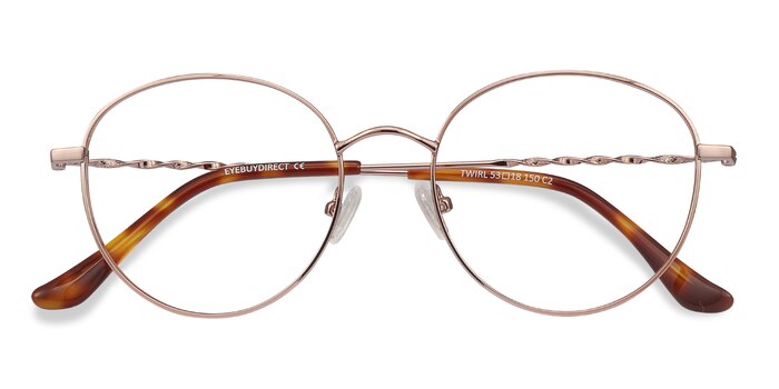 Rose Gold Twirl -  Lightweight Metal Eyeglasses