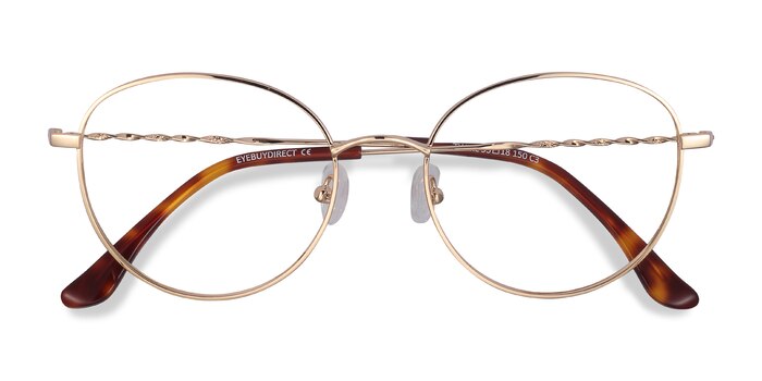 Golden Twirl -  Lightweight Metal Eyeglasses